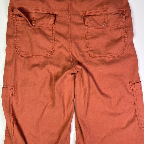 American Eagle Size 12 Dream Drape Baggy Wide Leg Pants Terra Cotta Orange - Picture 6 of 13